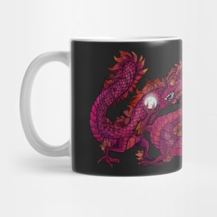 Red Oriental Pearl Dragon Mug